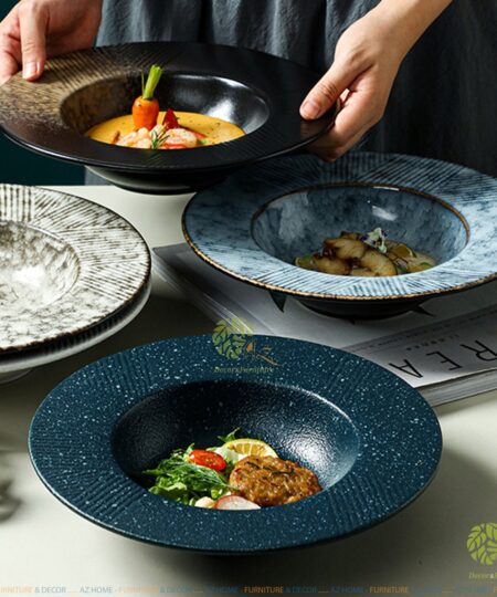 Japanese-style lotus leaf high-quality ceramic single dish set